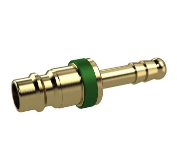 Captive plug-in conn. I.D. 7.8, bright brass, Sleeve I.D.6, green