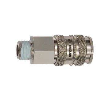 Quick-connect coupl. I.D. 10, Steel/nickel-plated brass, R 3/8 ET