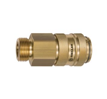 Quick-connect coupling I.D. 19, Bright brass, G 3/4 ET