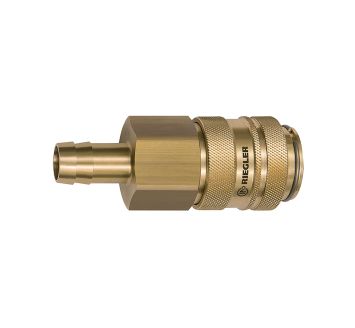 Quick-connect coupling I.D. 19, Bright brass, Sleeve I.D. 19