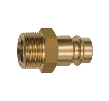 Nipple for couplings I.D. 19, Bright brass, G 3/4 ET