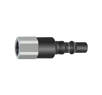 Nipple f. coupl. I.D. 8, check valve, ISO 6150 C, Steel, G 3/8 IT