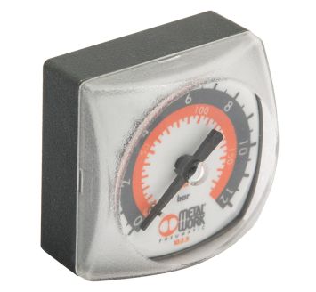 Pressure gauge Metal Work, G 1/8 rear centric, 0-4 bar, 40x40 mm