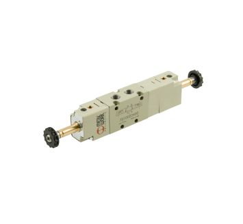 5/3-way valve, electropneumatic, mid-position closed, G 1/8