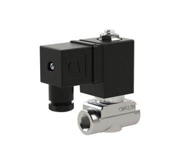 2/2 MV, NC, ES, G1/4, DN 4,0, PN 0-8, NBR, direktg., 24V DC