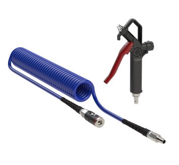 Spiral hose and blow gun kit plastic, PU-hose-Ø 10x6.5, max. 6m