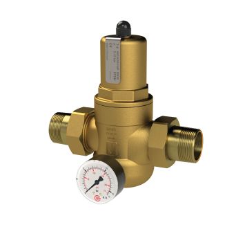 Pressure regulator f. pot. water, w. mano., R 1 1/4 ET, 1-8 bar