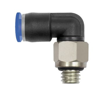 Push-in L-fitting »Blue Series« mini, rotating, M6x1