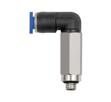 Push-in L-fitting »Blue Series« mini, Long, rotating, M5