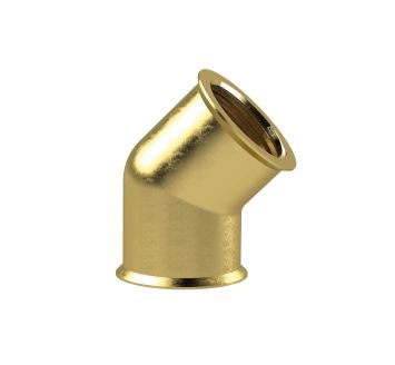 Angled piece, 45°, interior / interior, G 3/8, Bright brass