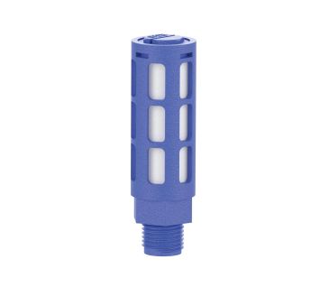 Plastic silencer with polyethylene damper element, G 1/8