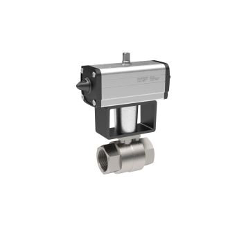 Stainless steel ball valve, Pneumatic actuation drive, Rp 1/2