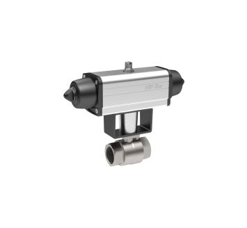 Stainless steel ball valve, Pneumatic actuation drive, Rp 3/8