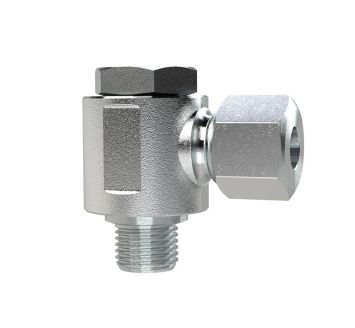 Pivoting angled fitting, G 1/8 o., Pipe exterior Ø 5