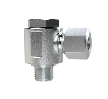 Pivoting angled fitting, G 1/4 o., Pipe exterior Ø 8