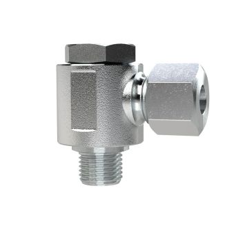 Pivoting angled fitting, G 1/4 o., Pipe exterior Ø 8