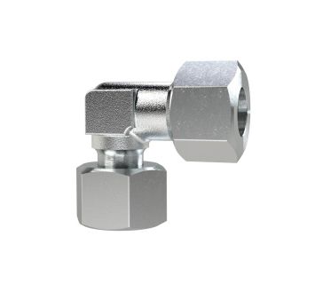 Adjust. angled screw connection, Pipe ext. Ø 10, galvanised steel