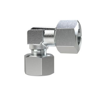 Adjust. angled screw connection, Pipe ext. Ø 20, galvanised steel