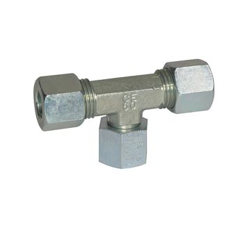 Adjustable T-fitting, Pipe ext. Ø 28, galvanised steel