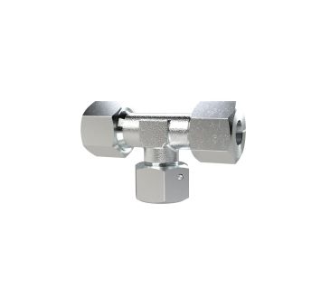 Adjustable T-fitting, Pipe ext. Ø 6, galvanised steel