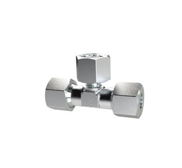 Adjustable T screw fitting, Pipe ext. Ø 6, galvanised steel