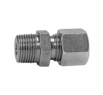 Straight screw-in fitting, R 1o. Pipe ext.Ø28, galvanised steel