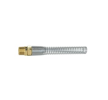 Rigid fitting, kink protection spring, Brass, G 1/8, Hose Ø 6x4