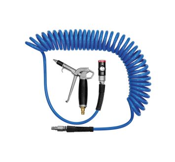 Spiral hose - blow gun kit Typhoon, PU-hose-Ø 10x6.5, max. 6 m