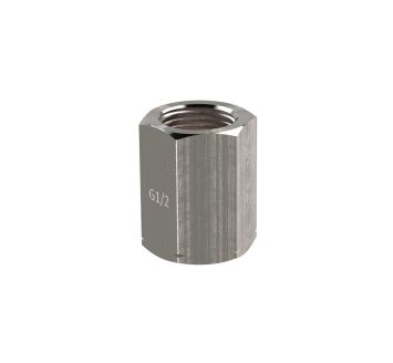 Tension sleeve, G1/2, DIN 16283, hexagonal, stainl. steel 1.4571