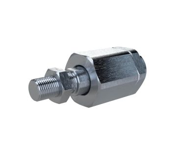 Self-aligning rod coupler, for piston rod thread M12x1.25