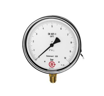 Precision pressure gauge, radial bottom, G1/2, -1 / +0,6bar, Ø160