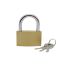 Padlock, brass, 50 mm, band Ø 6 mm, incl. 3 keys