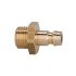 Nipple for couplings I.D. 5, bright brass, G 3/8 ET, AF 19