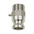 Kamlok quick-connect plug, Exterior thread, F type, 1.4401, R 4