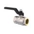 Ball valve standard type, IT/IT, nickel-plated brass, G 1/4