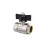 Ball valve standard type, IT/IT, nickel-plated brass, G 1/2