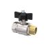 Ball valve standard type, IT/ET, nickel-plated brass, G 3/4