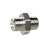 Double threaded nipple, G 1/8 o., G 3/8 o., nickel-plated brass