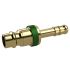 Captive plug-in conn. I.D. 7.8, bright brass, Sleeve I.D.6, green