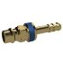 Captive plug-in conn. I.D. 7.8, bright brass, Sleeve I.D.6, blue