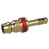 Captive plug-in conn. I.D. 7.8, bright brass, Sleeve I.D.9, red