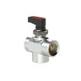 3-way mini ball valve, T-bore, Brass chrome plated, G 1/8 IT